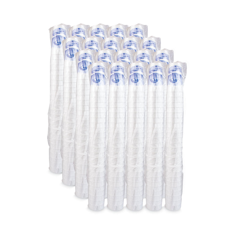 Dart Horizon Hot/Cold Foam Drinking Cups, 20 oz, Printed, Blueberry/White, 25/Bag, 20 Bags/Carton