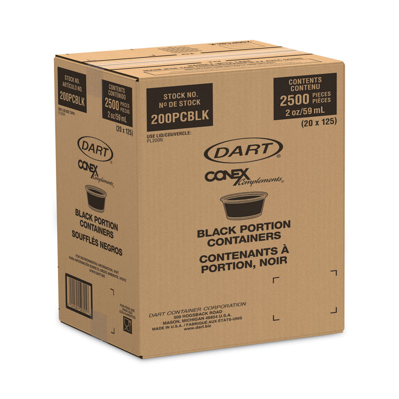 Dart Conex Complements Portion/Medicine Cups, 2 oz, Black, 125/Bag, 20 Bags/Carton