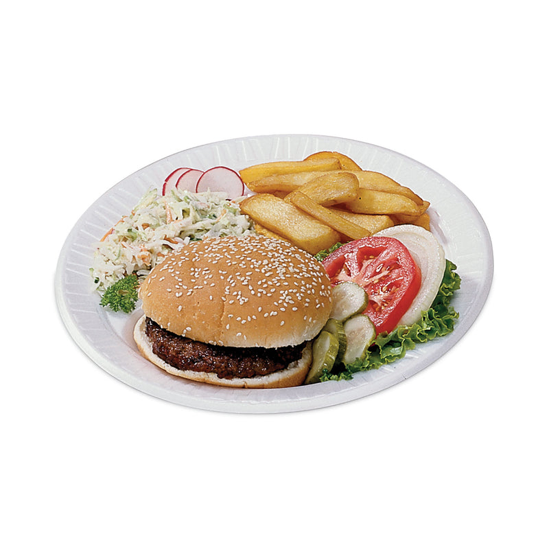 Dart Quiet Classic Laminated Foam Dinnerware Plate, 9" dia, White, 125/Pack