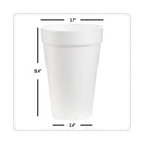 Dart Foam Drink Cups, 16 oz, White, 20/Bag, 25 Bags/Carton