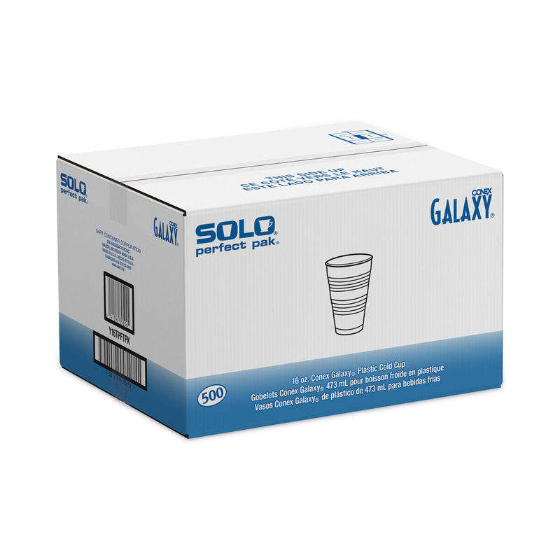 Dart High-Impact Polystyrene Cold Cups, Perfect Pak, 16 oz, Translucent, 500/Carton