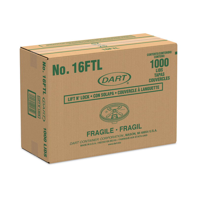 Dart Lift n' Lock Plastic Hot Cup Lids, Fits 12 oz to 24 oz Cups, Translucent, 1,000/Carton