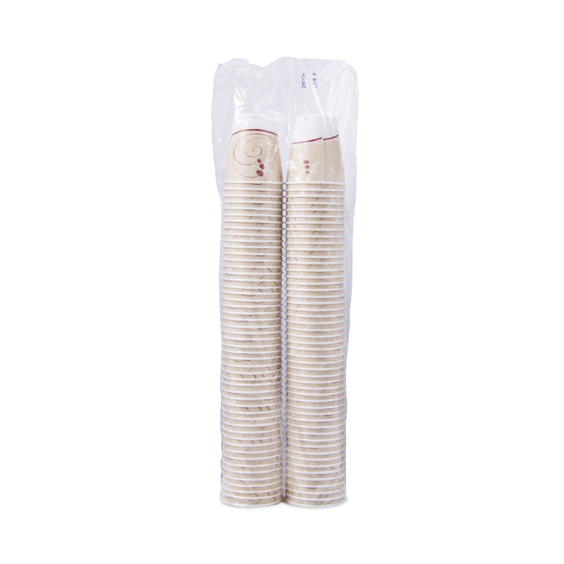 Dart Trophy Plus Dual Temperature Insulated Cups in Symphony Design, 8 oz, Beige, 100/Pack