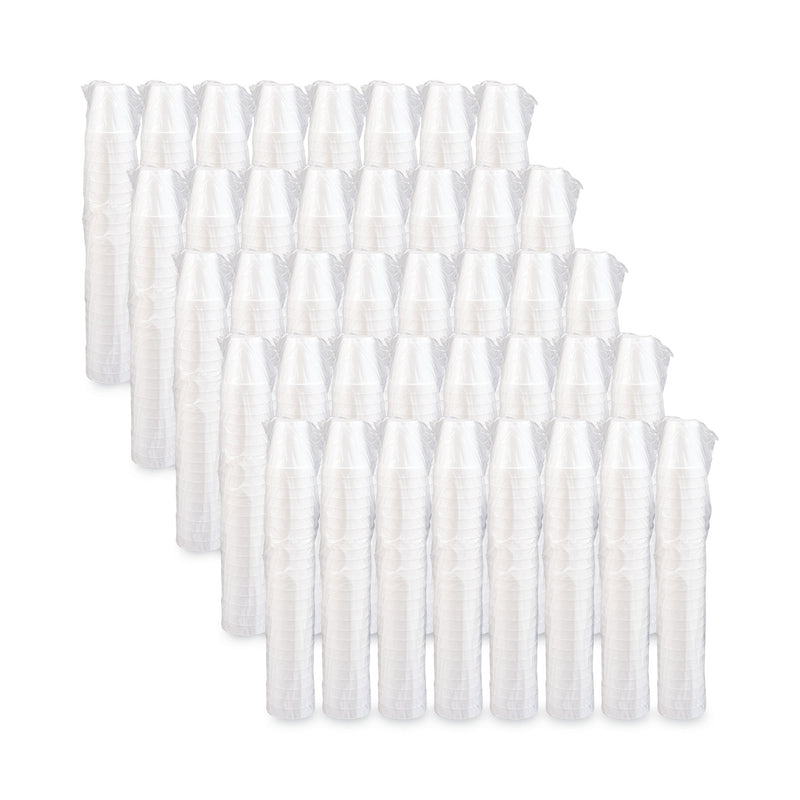 Dart Small Foam Drink Cup, 8 oz, White with Greek Key Design,  25/Bag, 40 Bags/Carton