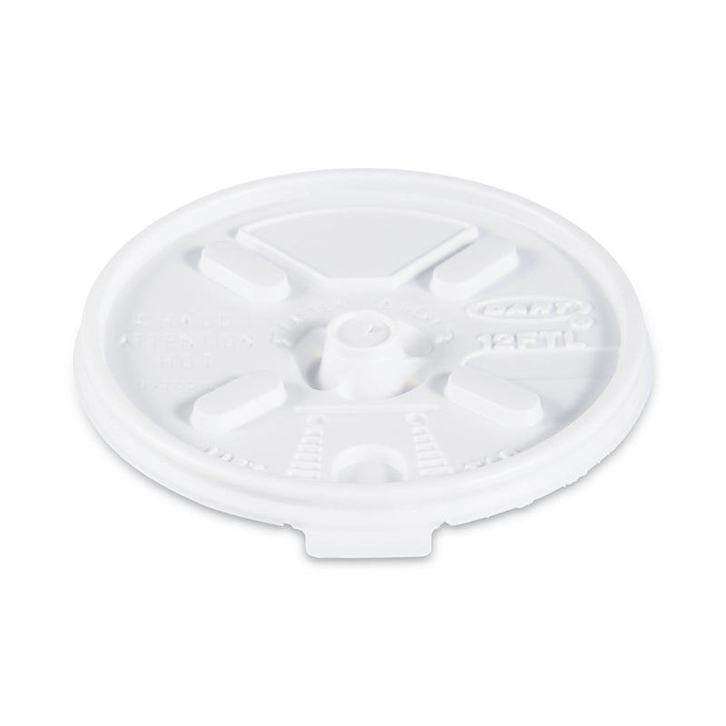 Dart Lift n' Lock Plastic Hot Cup Lids, Fits 10 oz to 14 oz Cups, White, 1,000/Carton