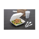 Dart Foam Hinged Lid Containers, 1-Compartment, 8.38 x 7.78 x 3.25, White, 200/Carton