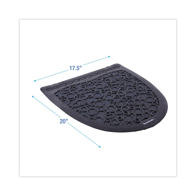 Boardwalk Urinal Mat 2.0, Rubber, 17.5 x 20, Black/Black, 6/Carton