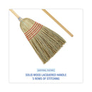 Boardwalk Parlor Broom, Yucca/Corn Fiber Bristles, 56" Overall Length, Natural, 12/Carton