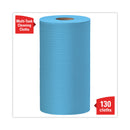 WypAll General Clean X60 Cloths, Small Roll, 9.8 x 13.4, Blue, 130/Roll, 12 Rolls/Carton