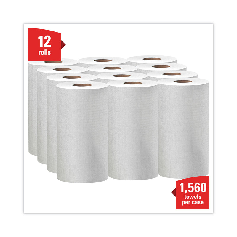 WypAll General Clean X60 Cloths, Small Roll, 9.8 x 13.4, White, 130/Roll, 12 Rolls/Carton