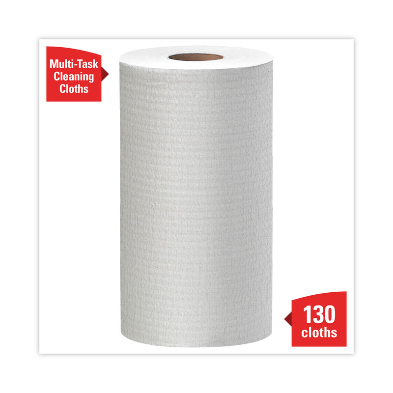 WypAll General Clean X60 Cloths, Small Roll, 9.8 x 13.4, White, 130/Roll, 12 Rolls/Carton