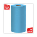 WypAll General Clean X60 Cloths, Small Roll, 13.5 x 19.6, Blue, 130/Roll, 6 Rolls/Carton