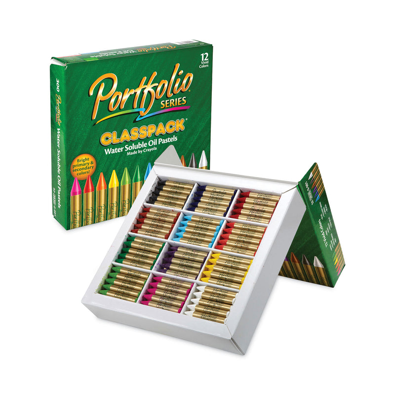 Crayola Portfolio Series Oil Pastels, 12 Assorted Colors, 300/Carton