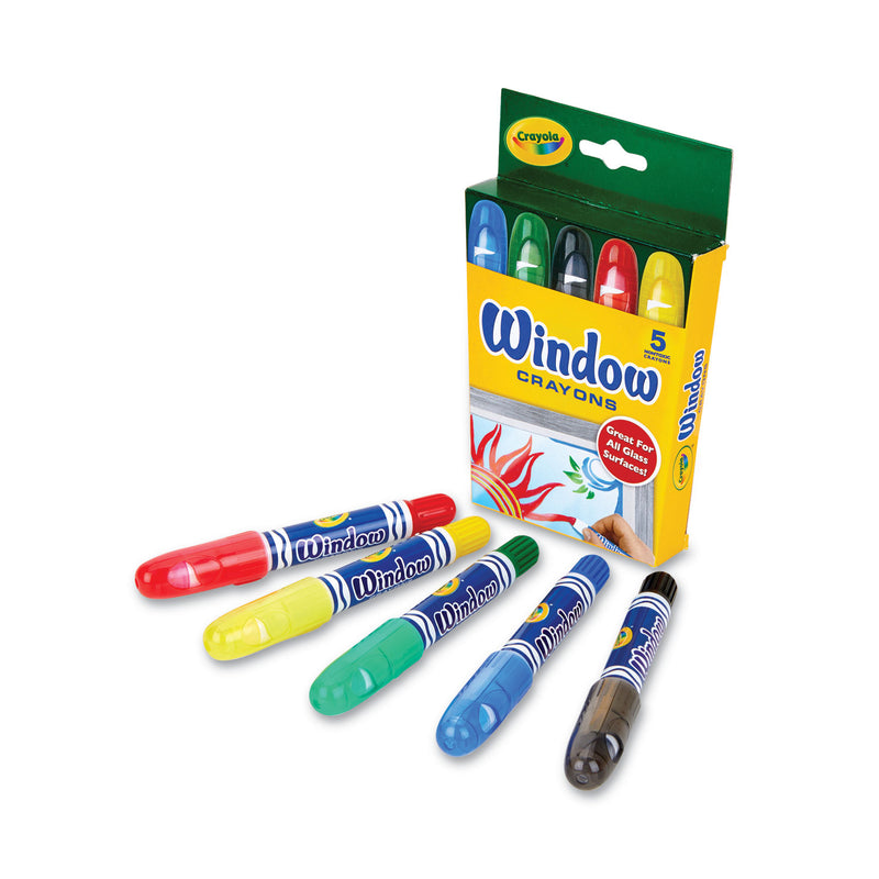 Crayola Washable Window Crayons, Assorted Colors, 5/Set