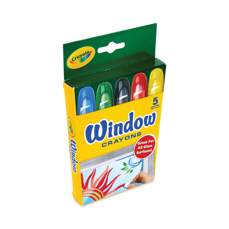 Crayola Washable Window Crayons, Assorted Colors, 5/Set