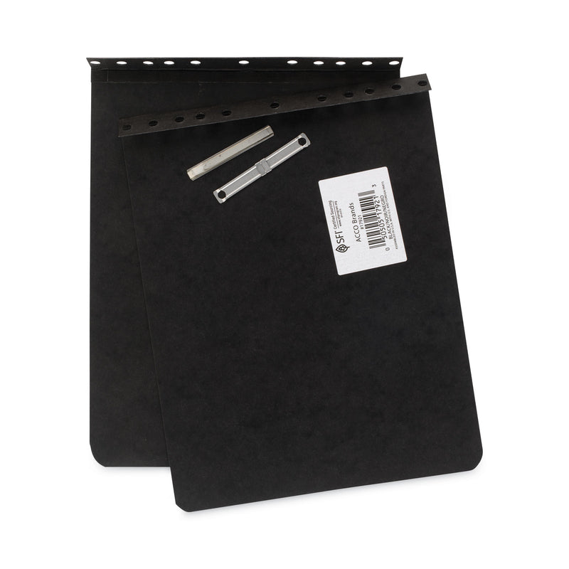 ACCO PRESSTEX Report Cover with Tyvek Reinforced Hinge, Top Bound, Two-Piece Prong Fastener, 2" Capacity, 8.5 x 11, Black/Black