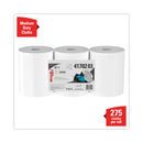 WypAll X70 Cloths, Center-Pull, 9.8 x 12.2, White, 275/Roll, 3 Rolls/Carton