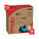 WypAll General Clean X60 Cloths, POP-UP Box, 9.1 x 16.8, White, 126/Box