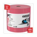 WypAll Power Clean X80 Heavy Duty Cloths, Jumbo Roll, 12.4 x 12.2, Red, 475 Wipers/Roll