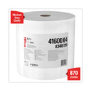 WypAll X70 Cloths, Jumbo Roll, Perf., 12.4 x 12.2, White, 870 Towels/Roll
