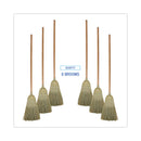 Boardwalk 100% Corn Brooms, 60" Overall Length, Natural, 6/Carton
