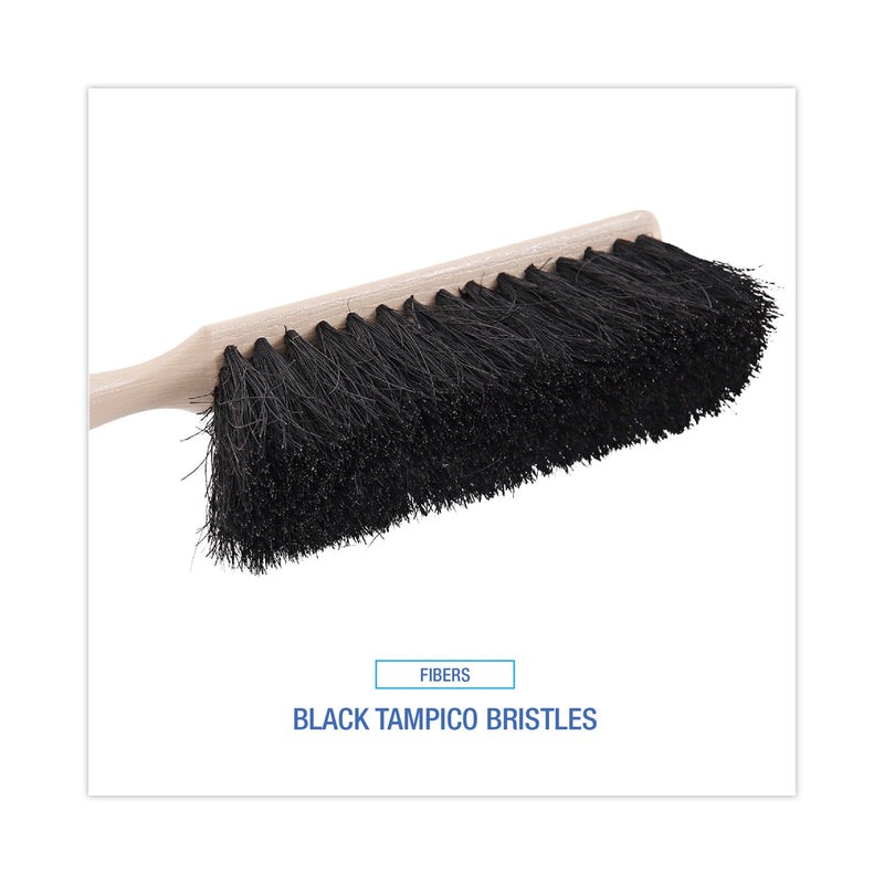 Boardwalk Counter Brush, Black Tampico Bristles, 4.5" Brush, 3.5" Tan Plastic Handle