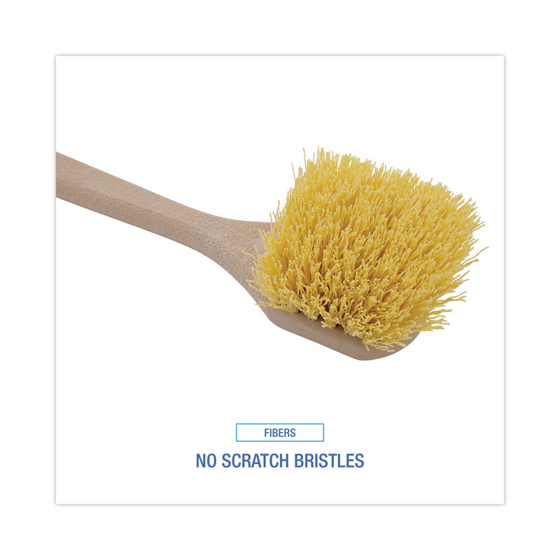 Boardwalk Utility Brush, Cream Polypropylene Bristles, 5.5 Brush, 14.5" Tan Plastic Handle
