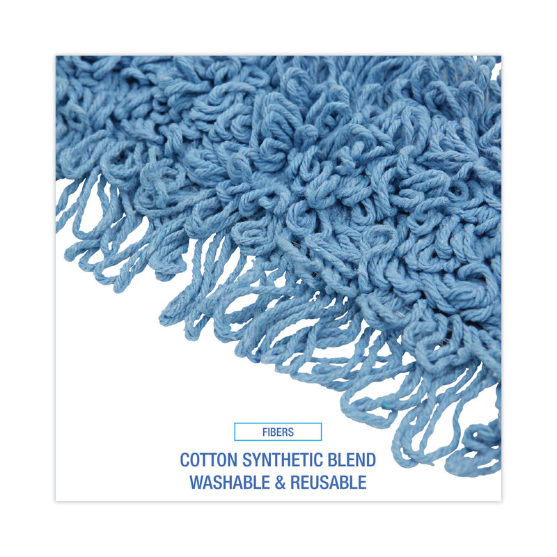 Boardwalk Dust Mop Head, Cotton/Synthetic Blend, 36 x 5, Looped-End, Blue