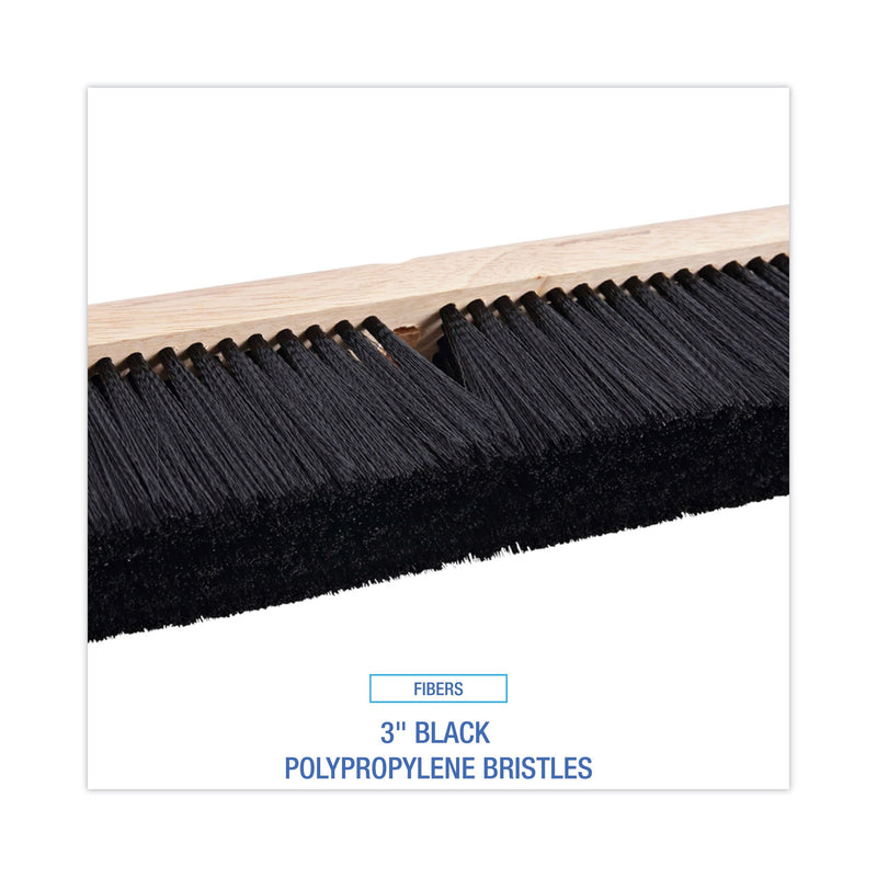 Boardwalk Floor Brush Head, 3" Black Polypropylene Bristles, 24" Brush