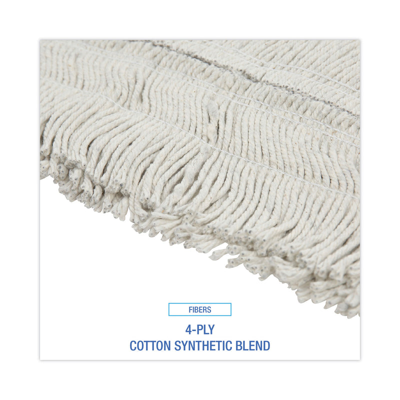 Boardwalk Mop Head, Dust, Disposable, Cotton/Synthetic Fibers, 48 x 5, White