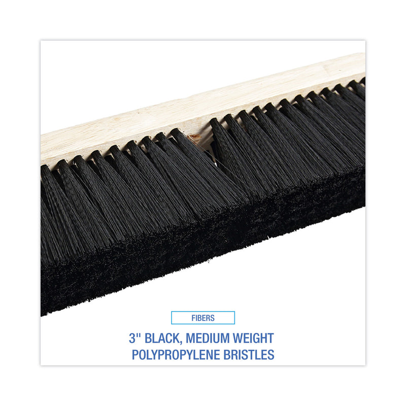 Boardwalk Floor Brush Head, 3" Black Medium Weight Polypropylene Bristles, 18" Brush