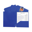 C-Line Two-Pocket Heavyweight Poly Portfolio Folder, 3-Hole Punch, 11 x 8.5, Blue, 25/Box