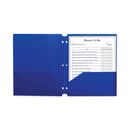 C-Line Two-Pocket Heavyweight Poly Portfolio Folder, 3-Hole Punch, 11 x 8.5, Blue, 25/Box