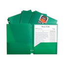 C-Line Two-Pocket Heavyweight Poly Portfolio Folder, 3-Hole Punch, 11 x 8.5, Green, 25/Box