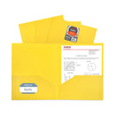 C-Line Two-Pocket Heavyweight Poly Portfolio Folder, 11 x 8.5, Yellow, 25/Box