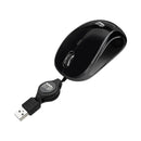 Adesso Illuminated Retractable Mouse, USB 2.0, Left/Right Hand Use, Black