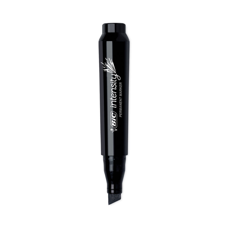 BIC Intensity Chisel Tip Permanent Marker, Broad Chisel Tip, Tuxedo Black, Dozen
