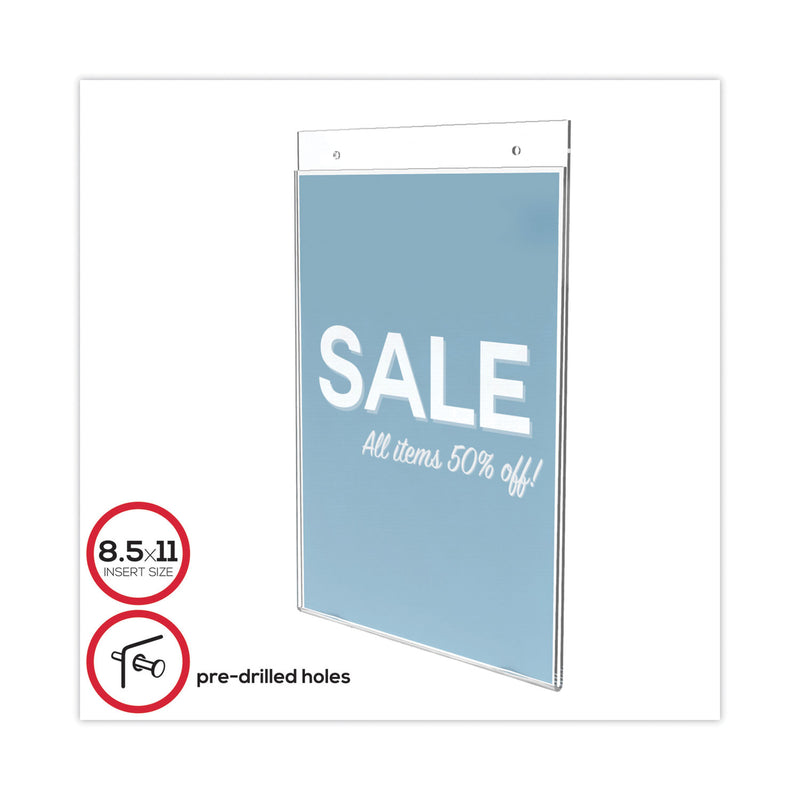 deflecto Classic Image Wall Sign Holder, 8.5 x 11, Clear Frame, 12/Pack