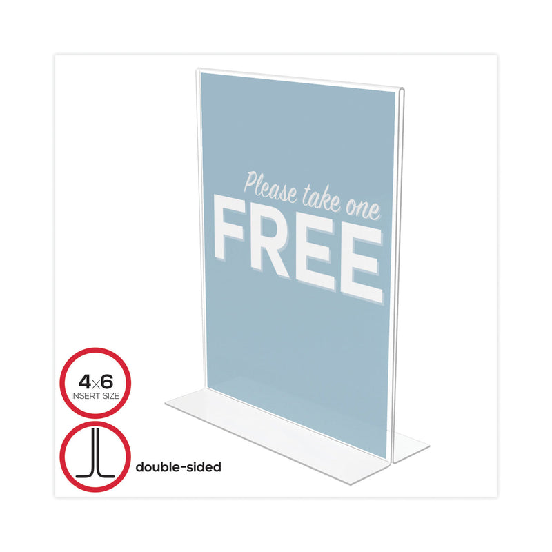 deflecto Classic Image Stand-Up Double-Sided Sign Holder, 8.5 x 11, 12/Pack