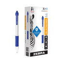 Zebra Sarasa Dry X20+ Gel Pen, Retractable, Fine 0.7 mm, Blue Ink, White Barrel, Dozen