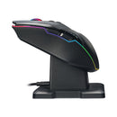 Adesso iMouse X50 Series Gaming Mouse with Charging Cradle, 2.4 GHz Frequency/33 ft Wireless Range, Left/Right Hand Use, Black