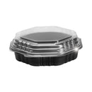 Dart OctaView Hinged-Lid Hot Food Containers, 31 oz, 9.55 x 9.1 x 3, Black/Clear, Plastic, 100/Carton