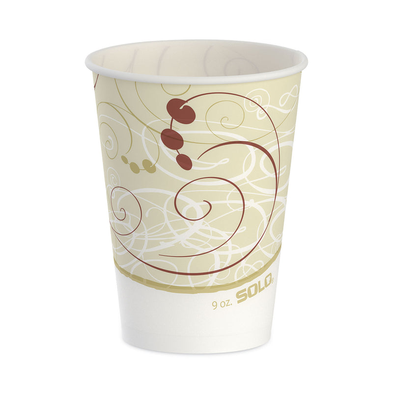 Dart Symphony Design Wax-Coated Paper Cold Cup,  9 oz, Beige/White, 100/Sleeve, 20 Sleeves/Carton