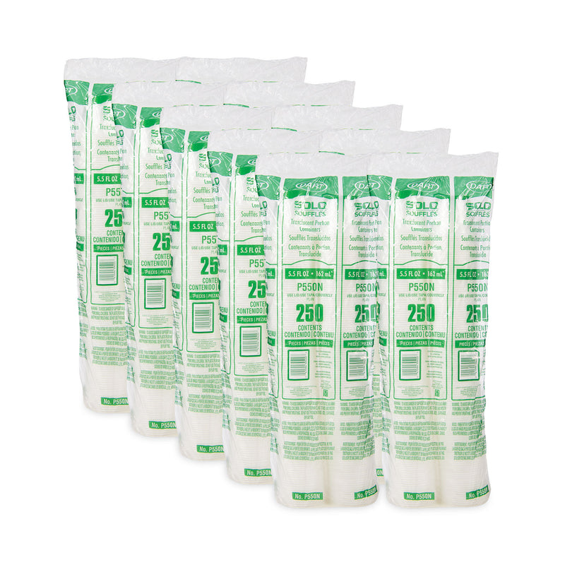 Dart Polystyrene Souffle Portion Cups, 5.5 oz, Translucent, 250/Bag, 10 Bags/Carton