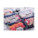 Dart Creative Carryouts Hinged Plastic Hot Deli Boxes, Medium Snack Box, 18 oz, 6.22 x 5.9 x 2.1, Black/Clear, 200/Carton