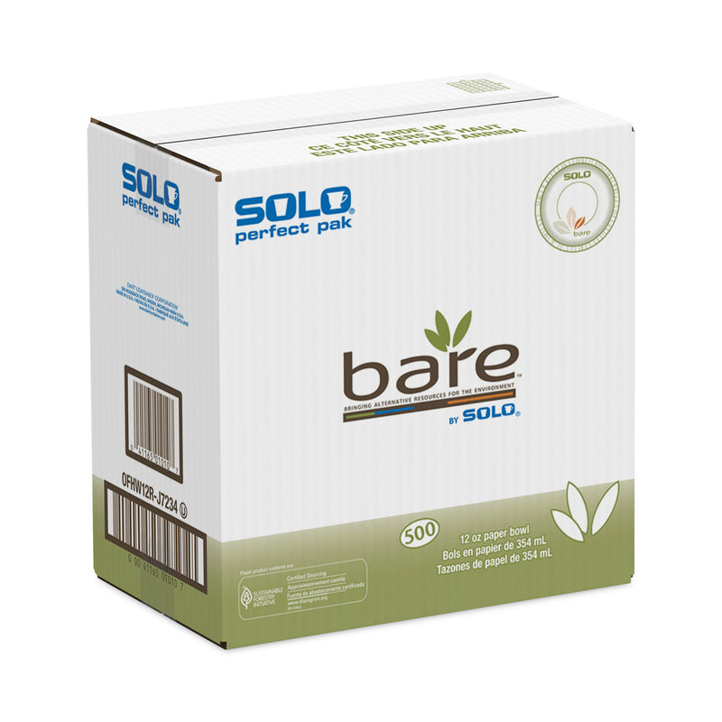 Dart Bare Paper Eco-Forward Dinnerware, Bowl, 12 oz, Green/Tan, 125/Pack, 4 Packs/Carton