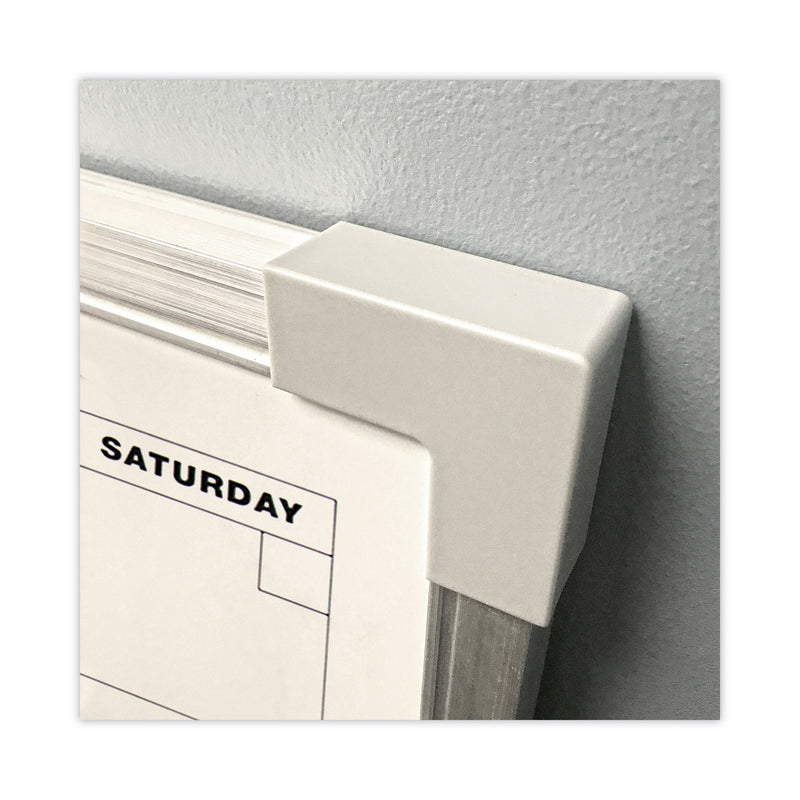 Flipside Framed Calendar Dry Erase Board, 24 x 18, White, Silver Aluminum Frame