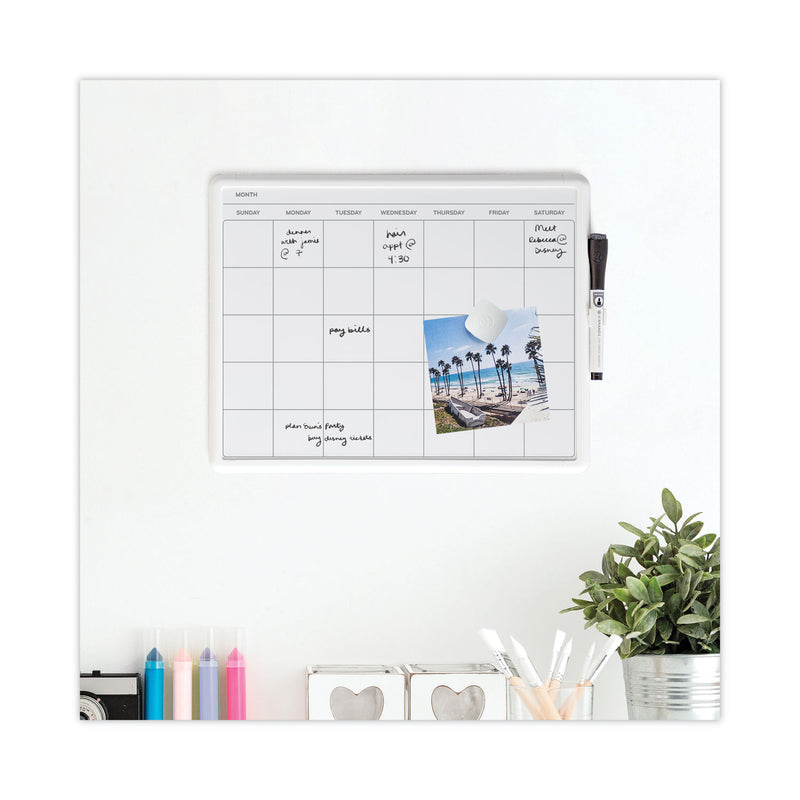 U Brands Magnetic Dry Erase Monthly Calendar, 14 x 11.66, White Surface and Frame