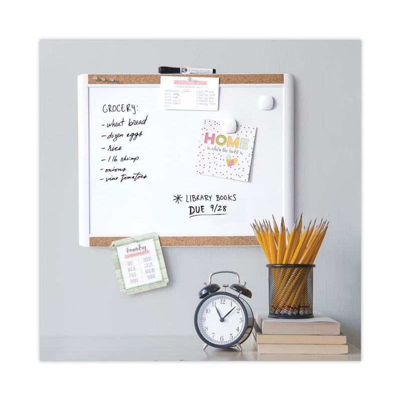 U Brands PINIT Magnetic Dry Erase Board with Plastic Frame, 20 x 16, White Surface and Frame