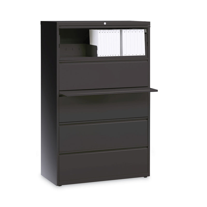 Hirsh Industries Lateral File Cabinet, 5 Letter/Legal/A4-Size File Drawers, Charcoal, 36 x 18.62 x 67.62